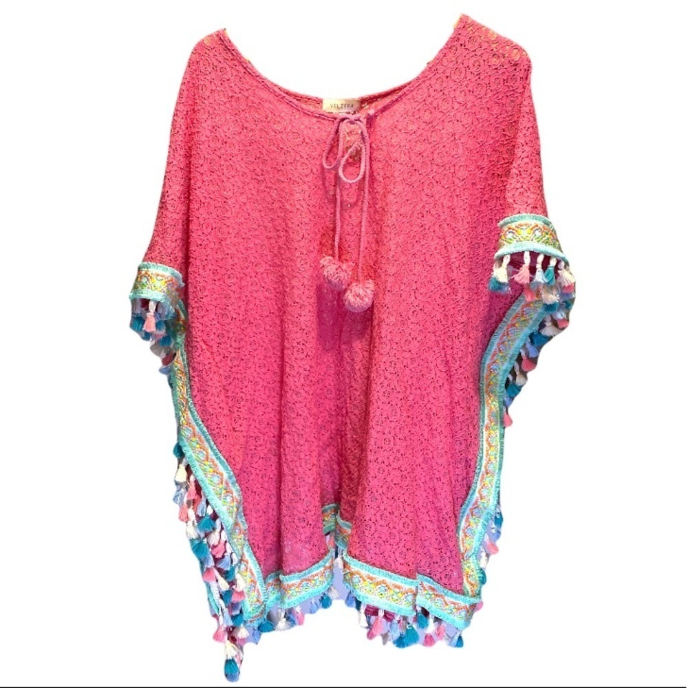 Velzera lace tasseled colorful kimono os - Picture 2 of 9